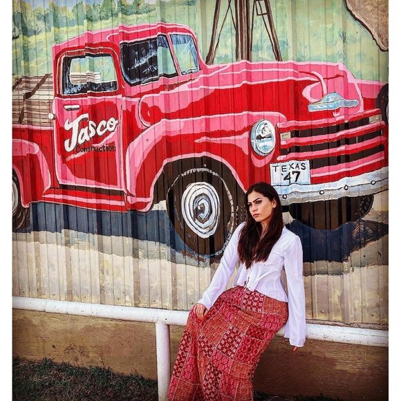 Chic Women's High Waist Tie Maxi Skirt - Flowy Floral with Practical Pockets - Picture 7 of 7